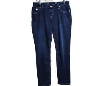 Seven 7 skinny streched jeans pockets rhinestones size 12